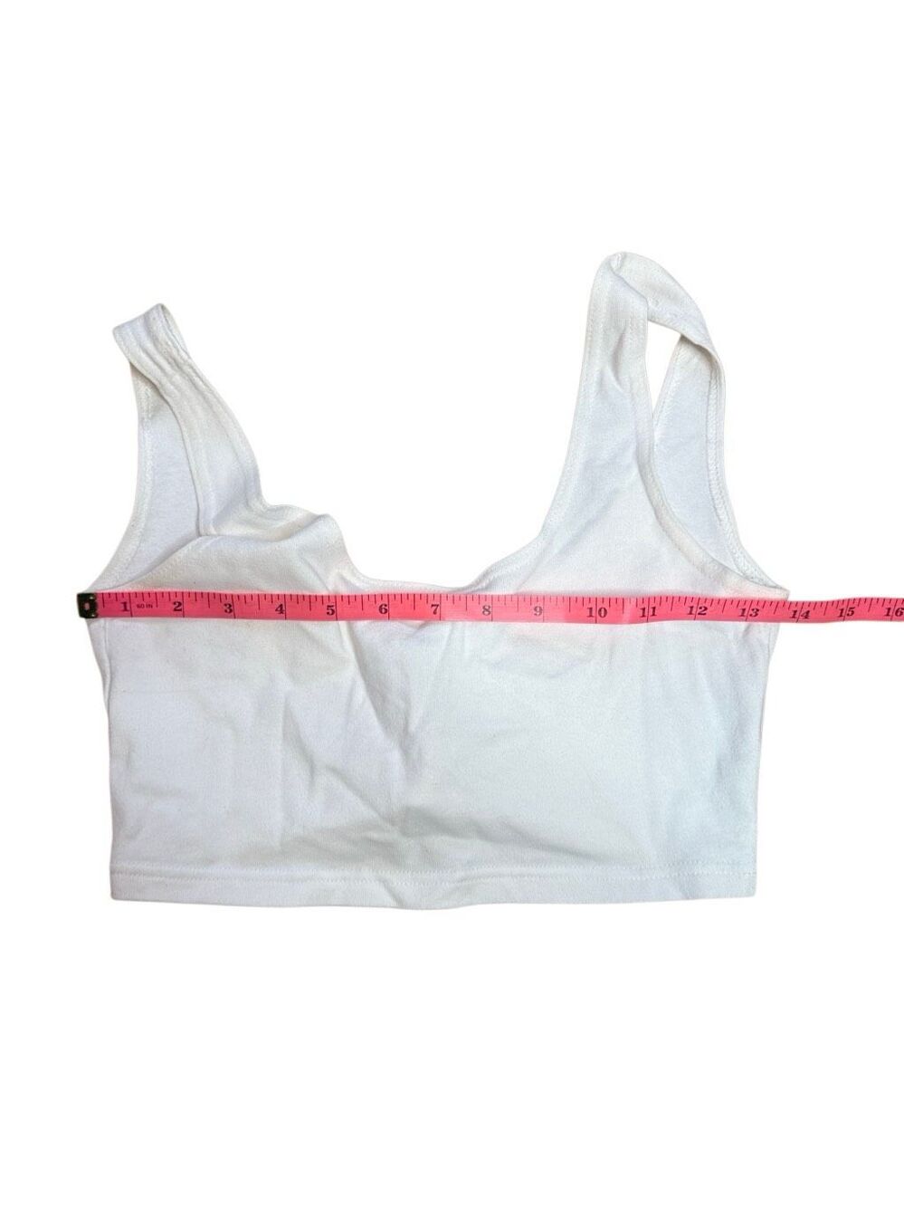 90s Vintage Express Cotton White Scoop Neck Crop Tank Small - Picture 4 of 5